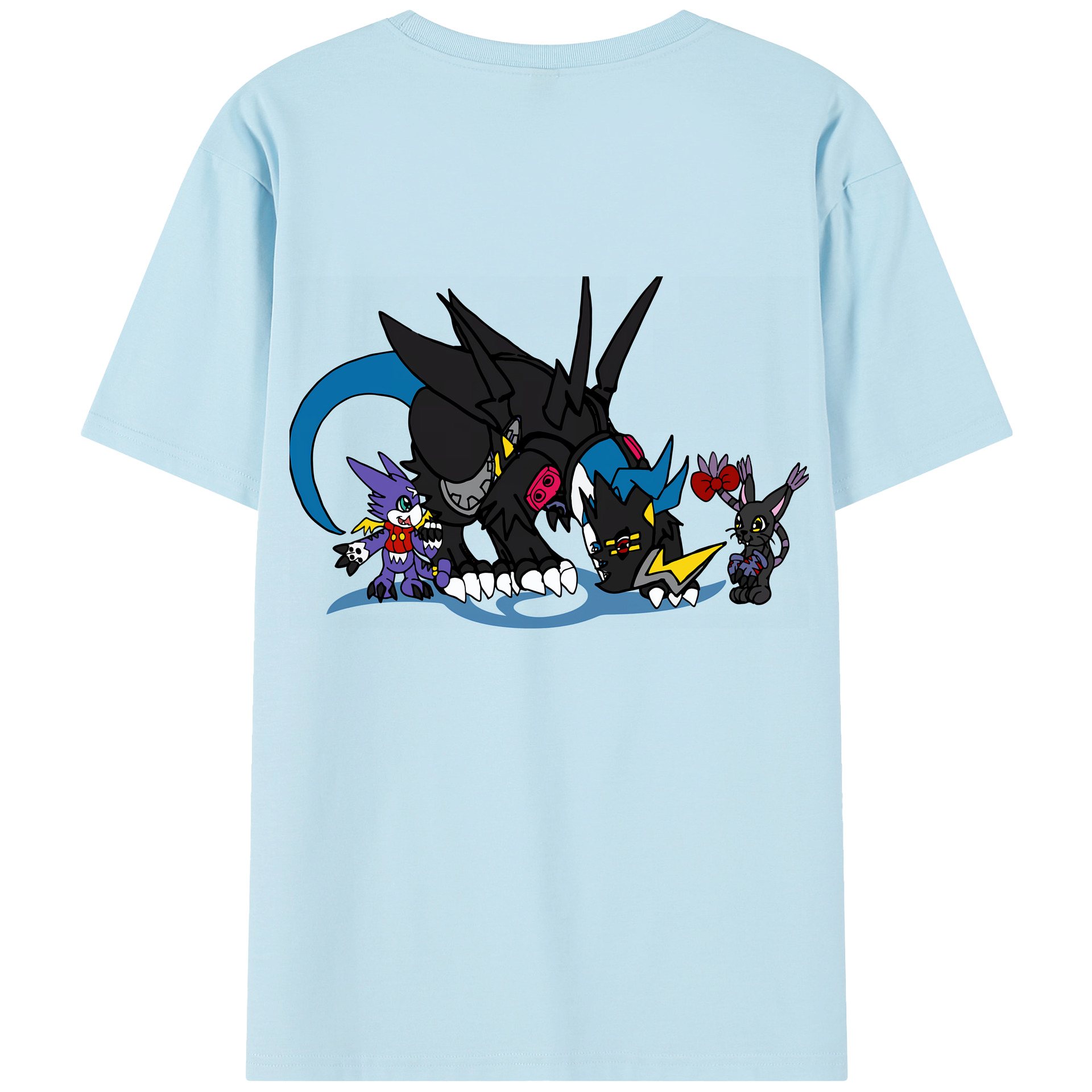 （画像用） Digimon デジタルモンスター/デジモン 綿100％半袖Tシャツ（背面プリント）